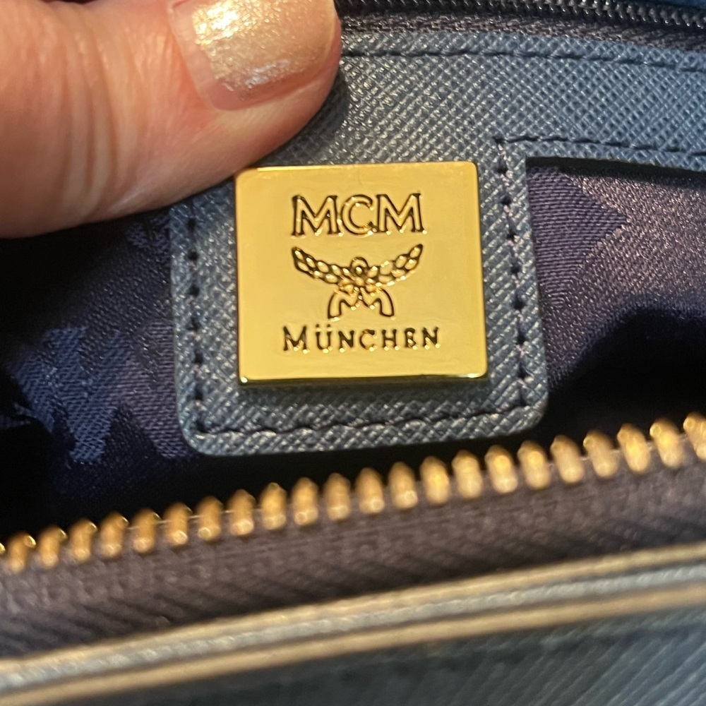 MCM Blue‎ Saffiano Leather 2 Way Bag - Picture 8 of 14